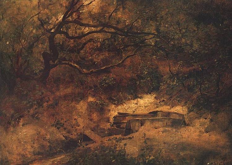 Maksymilian Gierymski Apple-tree over stream France oil painting art